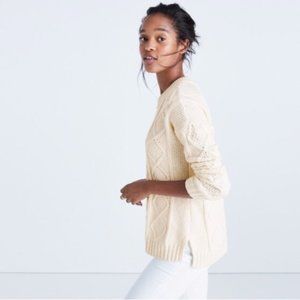 MADEWELL Classic Cable Pullover Sweater in Ivory S